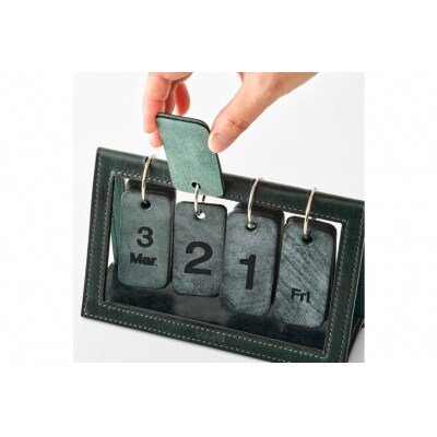 SOMES 万年カレンダー (グリーン)DU-30-ro ソメスサドル 12260810-a  