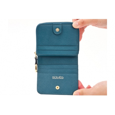 SOMES 二つ折り財布 (ブルー)PT-75 [ソメスサドル 12260815-b]  