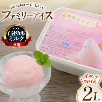 テレビで紹介! アイス ジェラート ストロベリー 2L ファミリーサイズ [12260964]