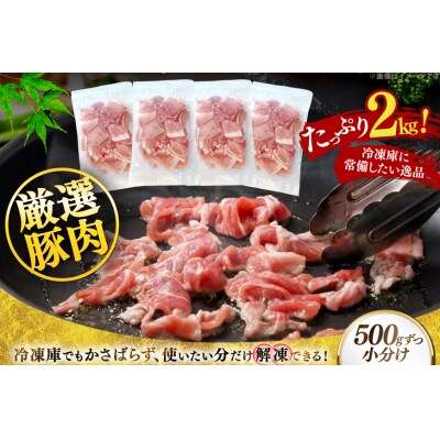北海道産 豚肉 豚こま切れ 小分け 2kg ( 500g × 4P ) [12260975] 