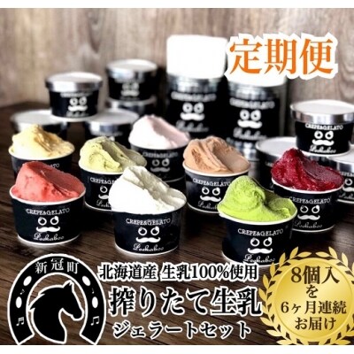 6ヶ月定期便 生乳の極みプレミアムジェラートセットB(8個)
