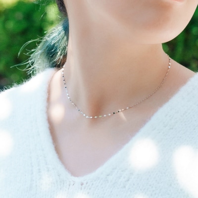 【L&Co.】K10WG チェーンネックレス(63-7872)