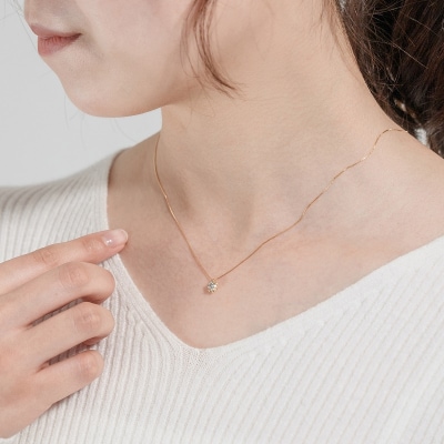 K18イエローゴールド ダイヤモンドデザイン枠ネックレス(0.3ct)63-4038  