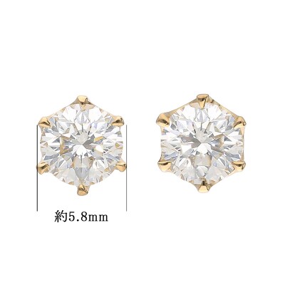K18 ダイヤモンドスタッドピアス(1.0ct) 41-3014