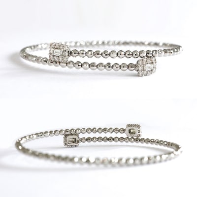 甲府市発 ダイヤモンド ブレスレット プラチナ 0.5ct 形状記憶 [PB-0282PTm]