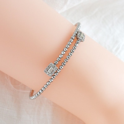 甲府市発 ダイヤモンド ブレスレット プラチナ 0.5ct 形状記憶 [PB-0282PTm]