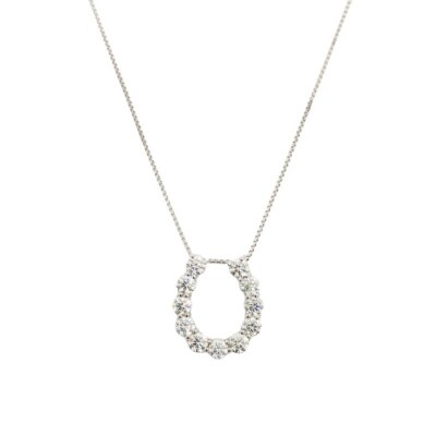 プラチナ製ハート&キューピッドダイヤモンド1.0ct 馬蹄ペンダントネックレス 【1470083】