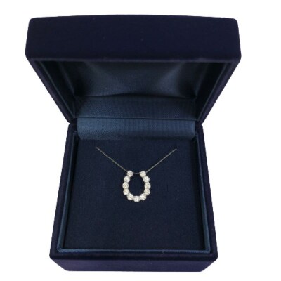 プラチナ製ハート&キューピッドダイヤモンド1.0ct 馬蹄ペンダントネックレス 【1470083】