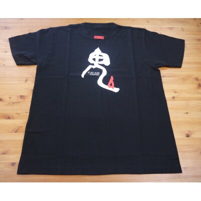 世界遺産熊野古道【鬼文字Tシャツ・黒・Lサイズ】綿100%