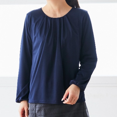 赤ちゃんに優しい秋から春まできれいめ授乳服セット(ネイビー/M)