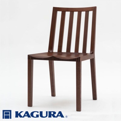 【家具蔵】チェア ストライプウッドシート ウォールナット材
