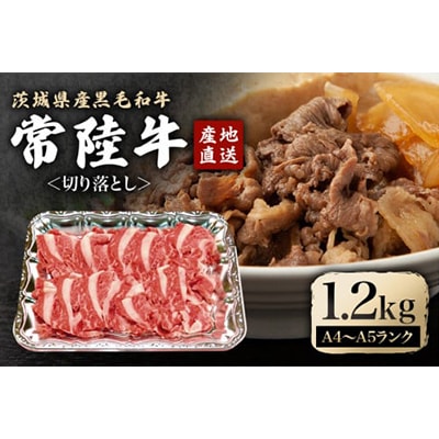 瑞穂農場で育てた常陸牛切り落とし　約1.2kg(常陸大宮市)