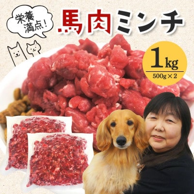 【ふるさと納税】馬肉モモ肉粗挽ミンチ肉 500g×2パック