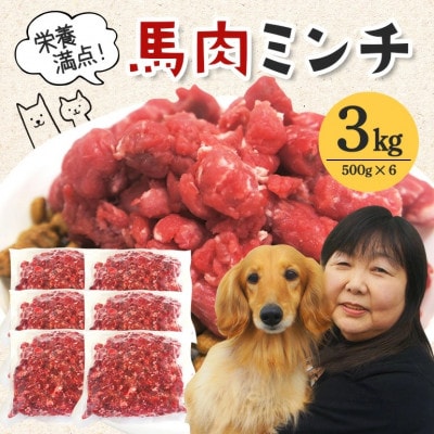 【ふるさと納税】馬肉モモ肉粗挽ミンチ肉 500g×6パック