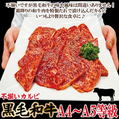 【ふるさと納税】霜降り黒毛和牛厚切り不揃い特製たれ漬カルビ1kg冷凍