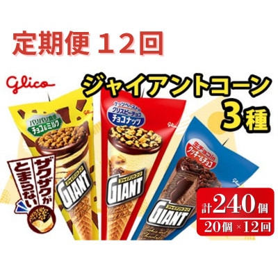 【毎月定期便】ジャイアントコーン 3種 計20個入り グリコ アイス 詰め合わせセット全12回