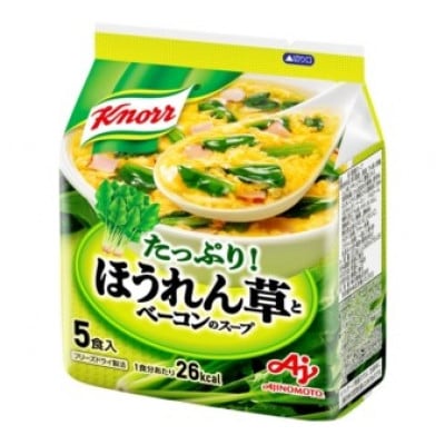 クノール　海鮮チゲスープ4食入袋×10個　ほうれん草とベーコンのスープ5食入×10個　計20個セット
