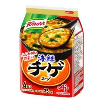 「クノール(R)」7種の葉菜・根菜・海藻スープ5食入袋と海鮮チゲスープ4食入袋の計20個セット