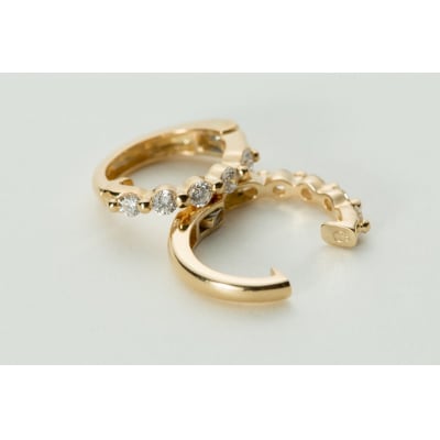 【ジュエリーの街、山梨県甲府市】ダイヤ0.34ct K18ピアリング　LE346Y
