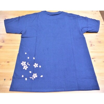 「熊野桜」100年ぶりの新種をモチーフにしました!【クマノザクラTシャツ:ネイビー1枚・XLサイズ】