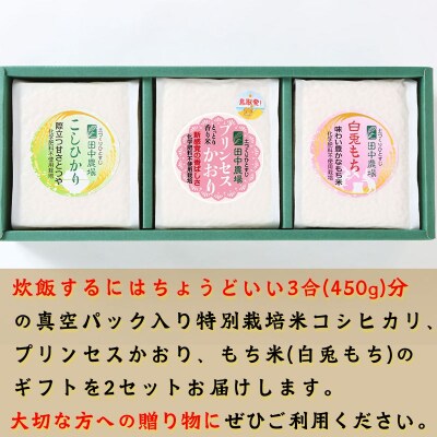 プリンセスかおり・コシヒカリ・白兎もち【450g×3個入りお米ギフト2セット】