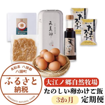 【3か月定期便】たのしい卵かけご飯定期便【平飼い卵】〈大江ノ郷自然牧場より直送〉