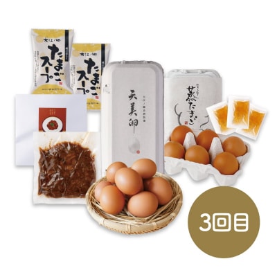 【3か月定期便】たのしい卵かけご飯定期便【平飼い卵】〈大江ノ郷自然牧場より直送〉