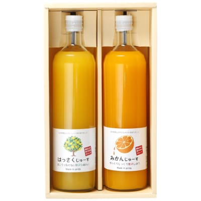 和歌山みかんジュース2種類セット(750ml×2本入り)果汁100% 無添加ストレート【有田川町】