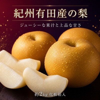 ジューシー果汁の紀州有田産の梨約2kg 　化粧箱入