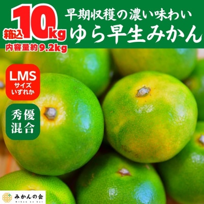 ゆら早生 みかん 箱込10kg(内容量9.2kg) LMSいずれか 秀優混合 有田川町 和歌山県産