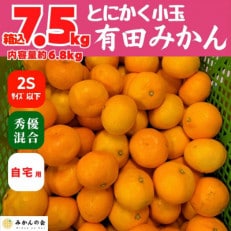 みかん とにかく 小玉 箱込 7.5kg (内容量 6.8kg) 2Sサイズ以下 秀品 優品 混合