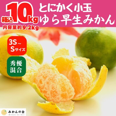 有田みかん小玉【ゆら早生】箱込 10kg (内容量9.2kg) 3S～Sサイズ 秀優品混合