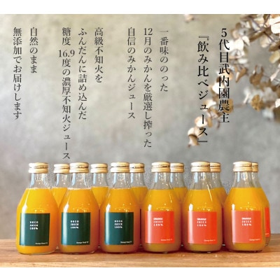 和歌山県 農家自慢 ジュース飲み比べ  不知火ジュース  みかんジュース　12本セット