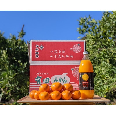 蛍飛ぶ町から旬の便り 有田みかん(約8kg 2Lサイズ),無添加100%みかんジュースセット　