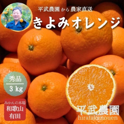 きよみオレンジ 3kg 和歌山県有田の町の平武農園から農家直送 蛍飛ぶ町から旬の便り
