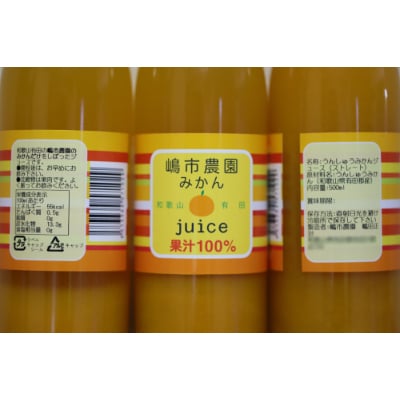 100% みかんジュース 500ml 合計4本 セット ストレート 無添加 嶋市農園 | 和歌山有田