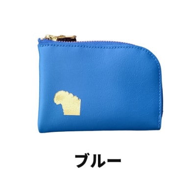 【山梨限定】ゴジラ・レザーミニウォレット(ブルー)　上質な革財布　GODZILLAグッズ
