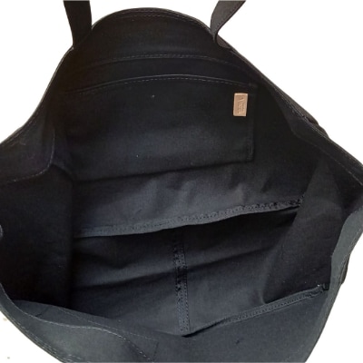 【山梨限定】ゴジラ・横型コットントートバッグ(ブラック)　ゴジラと富士山のプリント入り!