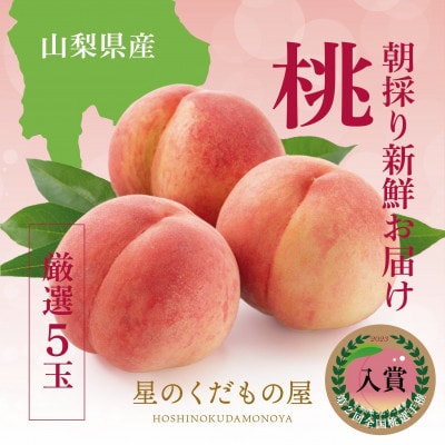 【2026年発送】星のくだもの屋　山梨県産「厳選桃」5玉(1.5kg以上)