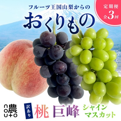 【発送月固定定期便】訳あり 山梨 人気の果物 桃・巨峰・シャインマスカット全3回