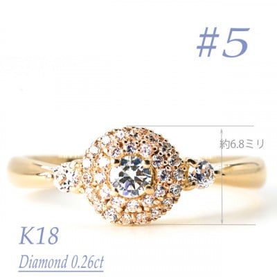 K18 ダイヤモンドリング　0.26CT　R3975DI-Y #5