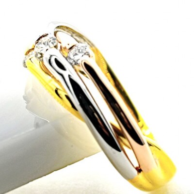 K18/PT　スリーカラーダイヤリング0.20CT　R3979DI-C #3