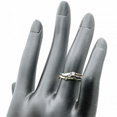 K18/PT　スリーカラーダイヤリング0.20CT　R3979DI-C #15