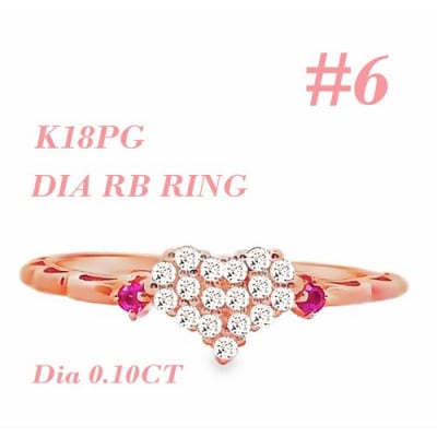 K18PG DIA ルビー パヴェリング 0.10CT RADR-5318DI-R #6