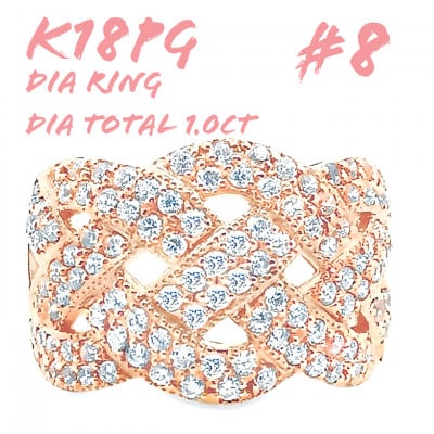 K18PG DIA RING 1.0CT 1本 RAAT-20DI-R #8