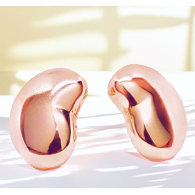 大きな豆 ピアス  K18PG