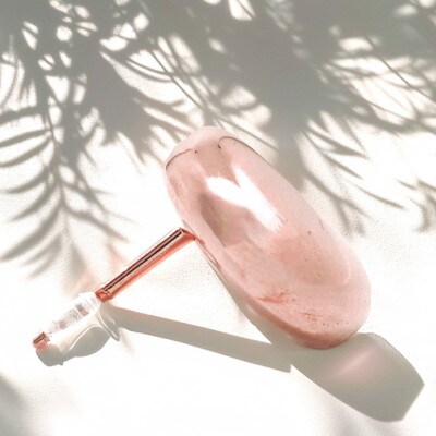 大きな豆 ピアス  K18PG