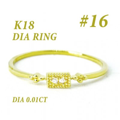 K18 ダイヤモンド リング 0.01CT RADR-4947DI-Y #16