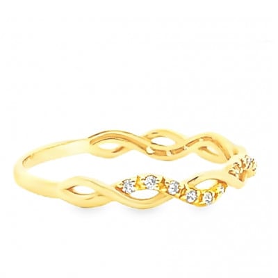 K18 ツイストデザインダイヤリング 0.08CT RADR-6903DI-Y #15