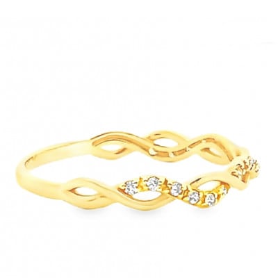 K18 ツイストデザインダイヤリング 0.08CT RADR-6903DI-Y #18